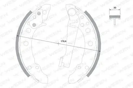 WEEN 1522017 Колодки торм. VAG Chery 10080 Amulet 90- барабанные