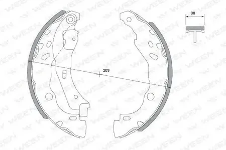 WEEN 1522021 Колодки торм.барабанные Lada Xray,  Renault  Logan III , Sandero III, Sy Mercedes ol II, Clio IIIV, Hyundai Matr