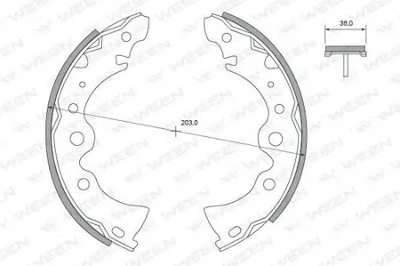 WEEN 1522313 Колодки торм.барабанные задние Nissan Almera Classic N16 00-
