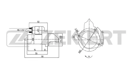 ZEKKERT AN1000 Стартер Ford Focus I-III 98-, Fiesta IV-VI 95-, Fusion 02-, Volvo S40 II 05-, C30 06-, V50 05-