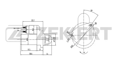 ZEKKERT AN1027 Стартер Chevrolet Aveo Aveo (T250255) 04-, Spark (M300) 05-, Daewoo Aveo (KLAS) 03-, Matiz (M100150300) 03-, UZ- Daewoo Matiz 03-
