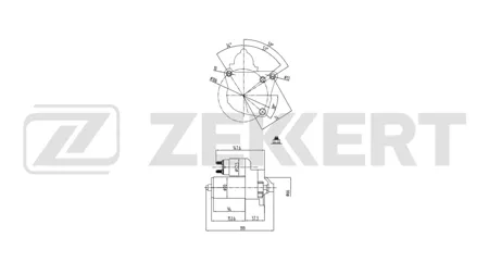 ZEKKERT AN1079 Стартер Renault Duster 10-, Megane II, III 03-, Kaptur 16-, Scenic II 03-, Espace III, IV 96-, Laguna I-III 98-