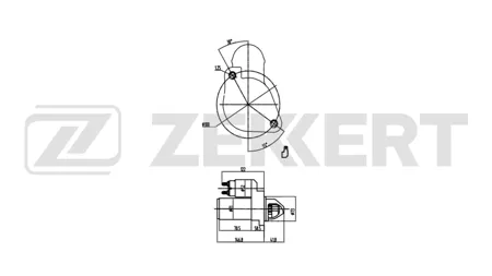 ZEKKERT AN1105 Стартер Mitsubishi Pajero III, IV 00-, Pajero Sport 98-, Gto 94-