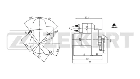 ZEKKERT AN1113 Стартер Nissan Almera (N16) 03-, Micra (K12) 03-, Renault Scenic II 03-, Suzuki Jimny (SN) 03-
