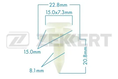 ZEKKERT BE1059 Клипса крепёжная General Motors (миним. кол-во заказа 10 шт)