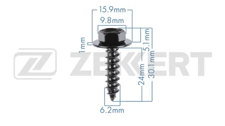ZEKKERT BE1124 Саморез Ford (миним. кол-во заказа 10 шт)
