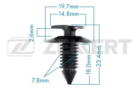 ZEKKERT BE1476 Клипса крепёжная Chrysler , General Motors (миним. кол-во заказа 10 шт)