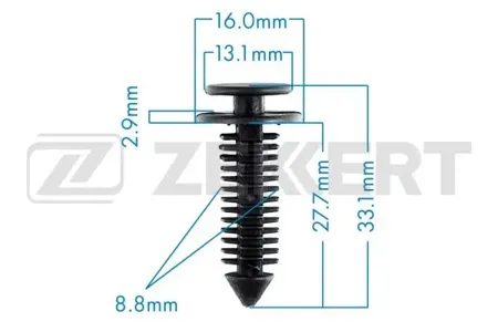 ZEKKERT BE1489 Клипса крепёжная Ford (миним. кол-во заказа 10 шт)