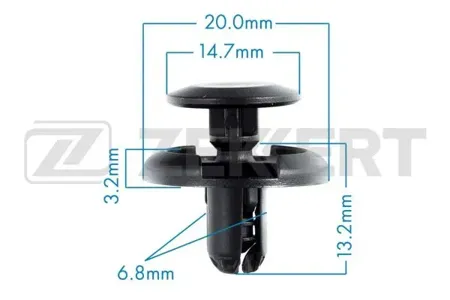 ZEKKERT BE1524 Клипса крепёжная Alfa Romeo , Fiat , Lancia, Mazda , Mitsubishi , Suzuki , Toyota (миним. кол-во заказа 10 шт)