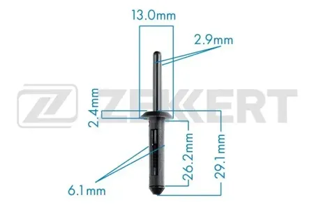 ZEKKERT BE1578 Клипса крепёжная BMW , Chrysler , Ford , General Motors (миним. кол-во заказа 10 шт)
