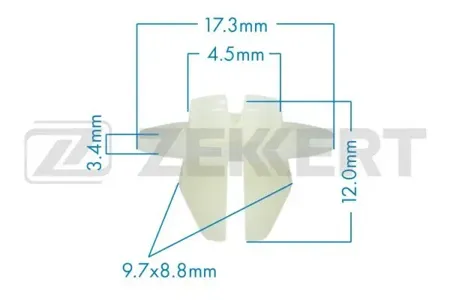 ZEKKERT BE1589 Клипса крепёжная Toyota , Geely , Great Wall (миним. кол-во заказа 10 шт)