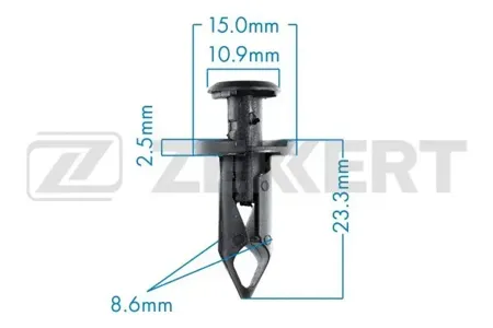 ZEKKERT BE1619 Клипса крепёжная Ford , General Motors , Nissan (миним. кол-во заказа 10 шт)