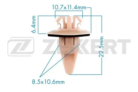 ZEKKERT BE1653 Клипса крепёжная Toyota (миним. кол-во заказа 10 шт)