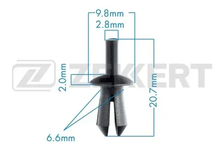 ZEKKERT BE1676 Клипса крепёжная BMW , Mercedes , Renault , VAG (миним. кол-во заказа 10 шт)