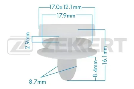 ZEKKERT BE1678 Клипса крепёжная Toyota (миним. кол-во заказа 10 шт)
