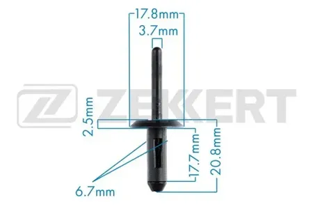 ZEKKERT BE1697 Клипса крепёжная General Motors , VAG (миним. кол-во заказа 10 шт)