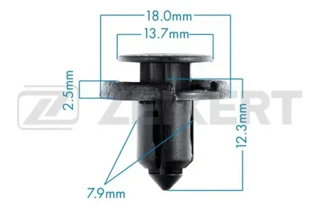ZEKKERT BE1755 Клипса крепёжная Nissan , Toyota (миним. кол-во заказа 10 шт)