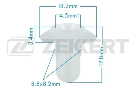 ZEKKERT BE1809 Клипса крепёжная Ford (миним. кол-во заказа 10 шт)