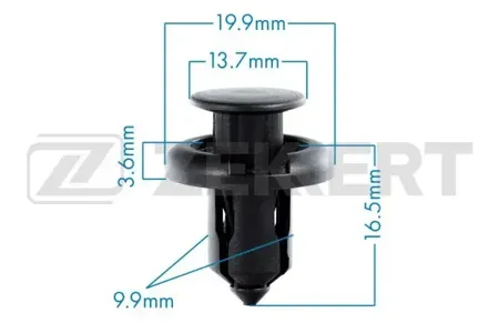 ZEKKERT BE1842 Клипса крепёжная Honda (миним. кол-во заказа 10 шт)