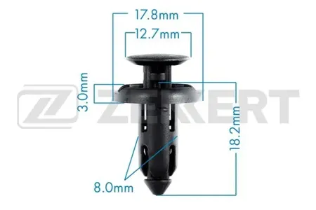 ZEKKERT BE1862 Клипса крепёжная Honda , Nissan (миним. кол-во заказа 10 шт)