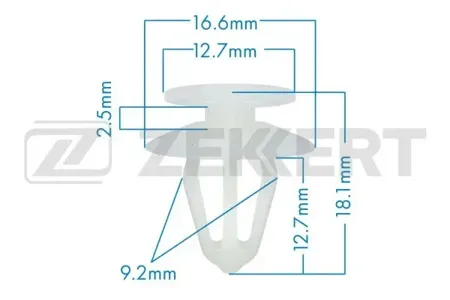 ZEKKERT BE1887 Клипса крепёжная General Motors (миним. кол-во заказа 10 шт)