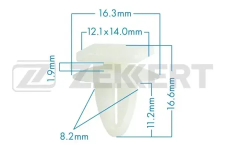 ZEKKERT BE1936 Клипса крепёжная Hyundai , Mitsubishi (миним. кол-во заказа 10 шт)