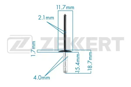 ZEKKERT BE2002 Заклёпка Toyota (миним. кол-во заказа 10 шт)
