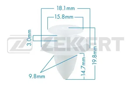 ZEKKERT BE2013 Клипса крепёжная Mitsubishi , Toyota (миним. кол-во заказа 10 шт)