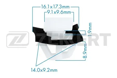 ZEKKERT BE2058 Клипса крепёжная Hyundai , Kia (миним. кол-во заказа 10 шт)