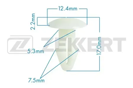 ZEKKERT BE2124 Клипса крепёжная Mercedes (миним. кол-во заказа 10 шт)