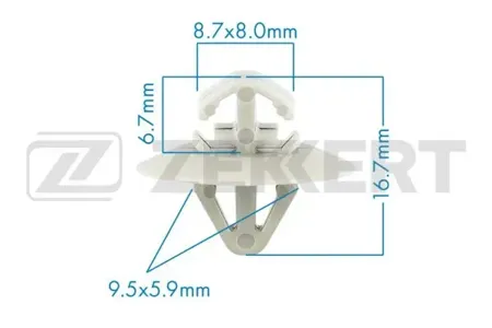 ZEKKERT BE2134 Клипса крепёжная General Motors , Iveco , Nissan , Renault (миним. кол-во заказа 10 шт)