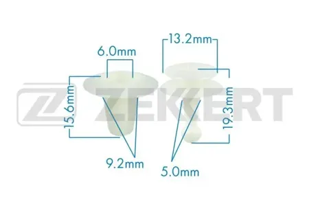ZEKKERT BE2143 Клипса крепёжная Isuzu , Mazda , Nissan , Toyota (миним. кол-во заказа 10 шт)
