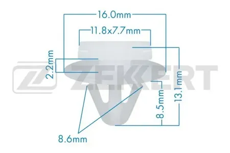 ZEKKERT BE2145 Клипса крепёжная General Motors (миним. кол-во заказа 10 шт)