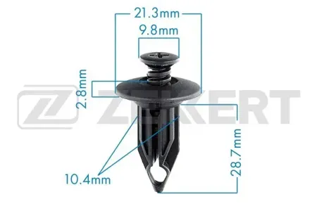 ZEKKERT BE2185 Клипса крепёжная Chrysler , General Motors (миним. кол-во заказа 10 шт)