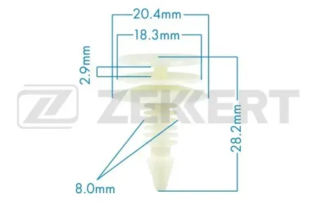 ZEKKERT BE2205 Клипса крепёжная General Motors (миним. кол-во заказа 10 шт)