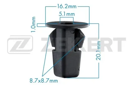ZEKKERT BE2209 Клипса крепёжная General Motors , Toyota (миним. кол-во заказа 10 шт)