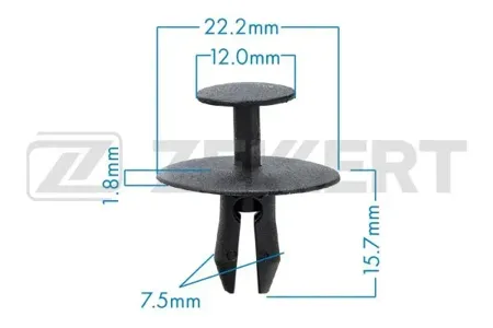 ZEKKERT BE2233 Клипса крепёжная Citroen , Peugeot (миним. кол-во заказа 10 шт)