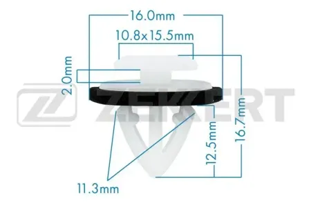 ZEKKERT BE2248 Клипса крепёжная Hyundai (миним. кол-во заказа 10 шт)