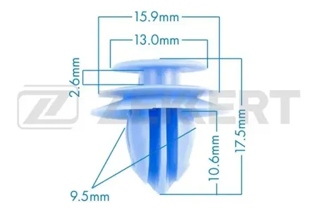 ZEKKERT BE2255 Клипса крепёжная General Motors , Nissan , Subaru , Toyota (миним. кол-во заказа 10 шт)