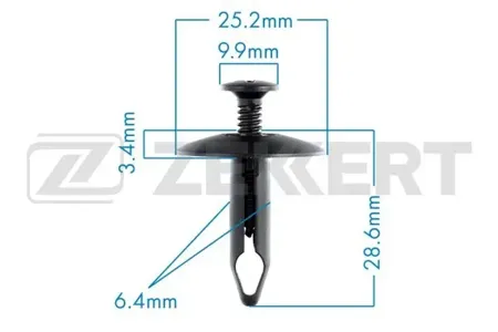 ZEKKERT BE2349 Клипса крепёжная General Motors (миним. кол-во заказа 10 шт)