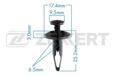 ZEKKERT BE2359 Клипса крепёжная Ford , General Motors , Land Rover (миним. кол-во заказа 10 шт)