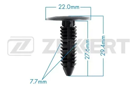 ZEKKERT BE2490 Клипса крепёжная Alfa Romeo , Chrysler , Fiat , General Motors , Lancia (миним. кол-во заказа 10 шт)