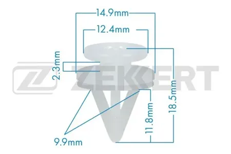 ZEKKERT BE2511 Клипса крепёжная Renault (миним. кол-во заказа 10 шт)