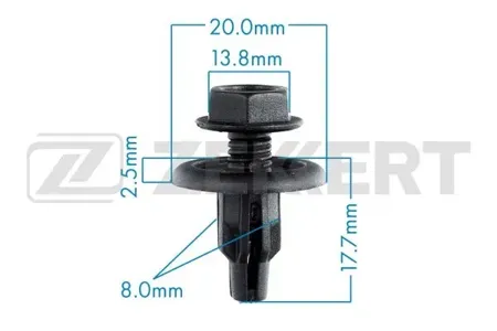 ZEKKERT BE2514 Клипса крепёжная Honda , Nissan (миним. кол-во заказа 10 шт)