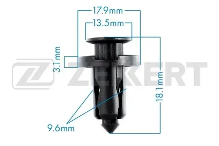 ZEKKERT BE2523 Клипса крепёжная Nissan , Subaru (миним. кол-во заказа 10 шт)