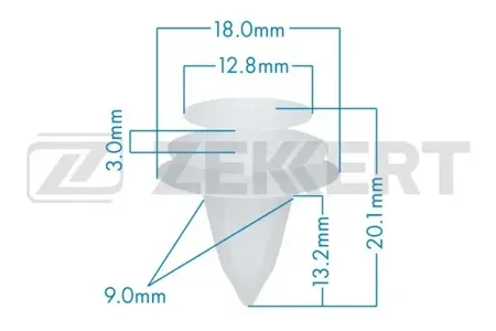 ZEKKERT BE2525 Клипса крепёжная Nissan , Subaru (миним. кол-во заказа 10 шт)