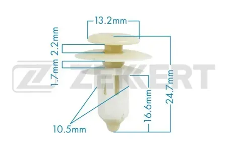 ZEKKERT BE2596 Клипса крепёжная Ford (миним. кол-во заказа 10 шт)