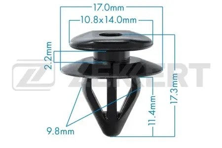 ZEKKERT BE2608 Клипса крепёжная Subaru (миним. кол-во заказа 10 шт)