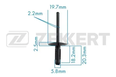 ZEKKERT BE2662 Клипса крепёжная BMW (миним. кол-во заказа 10 шт)
