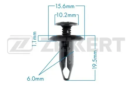 ZEKKERT BE2665 Клипса крепёжная Ford (миним. кол-во заказа 10 шт)